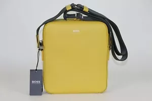 HUGO BOSS Umhängetasche, Leder, Mod. Signature_NS, Bright Yellow, Made in Italy - Picture 1 of 8