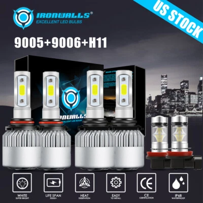 LED Headlight Fog Bulb High Low Beam For Volvo VNL VNM 630 670 730 780 2004-2015 - Image 1 of 4