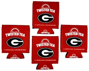 4 Twisted Tea Hard Iced Tea Red Koozies Coolers Insulators Georgia Bulldogs UGA - Picture 1 of 10