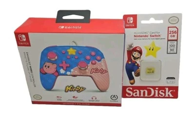 SanDisk 256GB Nintendo Switch Memory Card And Kirby Wired Switch Controller - Image 1 of 4