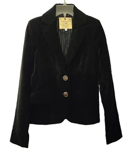 WILLIAM RAST Juniors 2-Button Velvet BLAZER Jacket Black XS - Picture 1 of 2