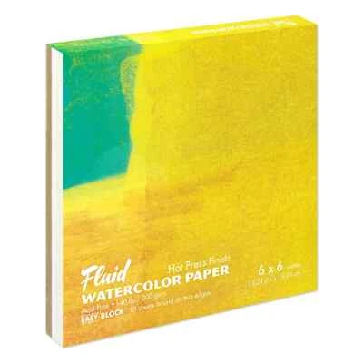 Fluid Artist Watercolor Block 140 lb 300 GSM Hot Press Paper Pad for Watercol... - Image 1 of 4