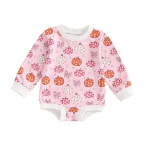 Halloween Newborn Baby Girls Outfits Long Sleeve Round Neck 0-3 Months Pink - Picture 1 of 8