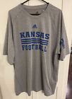 Adidas Climalite Kansas Jawhawks Football Mens Tshirt Gray Size 2Xl