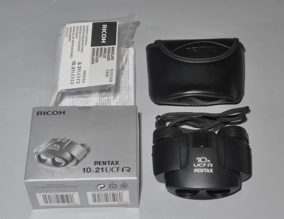 Exc*  Ricoh Pentax 10X21 UCF R 5 Degrees Binoculars with Case & Box - Image 1 of 4