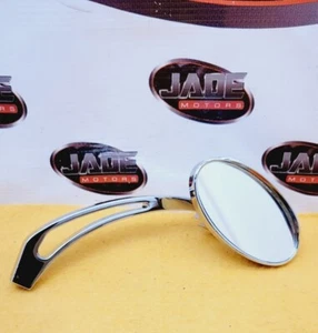 MALTESE CROSS STEM RIGHT OVAL MIRROR HARLEY YAMAHA SUZUKI KAWASAKI HONDA BOBBER - Picture 1 of 12
