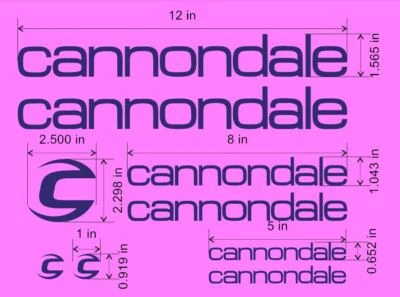 Набор наклеек на раму велосипеда Cannondale на заказ. Выберите свой цвет. Классический винтажный CAAD - Изображение 1 из 4