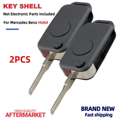 2 Repuestos Abatible Mando a Distancia Carcasa Llavero Estuche 1 Botón para Mercedes-Benz 1984-2004 Foto 1 de 4