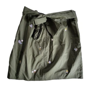 J.Crew Women's Embroidered Floral Skirt - Olive Green, A-Line, Size 10, NWT $118 - Picture 1 of 12