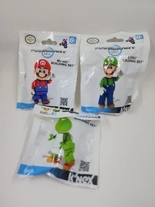 New & Sealed Set of 3 2011 K’nex Mario Kart Wii (38029) Mario Luigi Yoshi - Picture 1 of 8