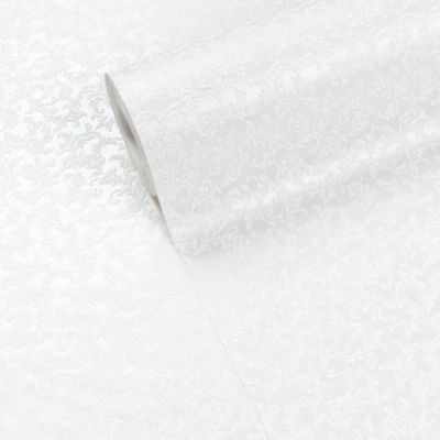 Conjunto de 6 rolos, papel de parede clássico de espuma de vinil damasco bege dourado 10 x 1,06 m - Imagem 1 de 4