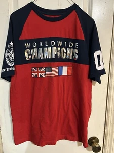 Copper Rivet Men's Large S/S Worldwide Champions Flag Graphic Shirt. - Picture 1 of 8