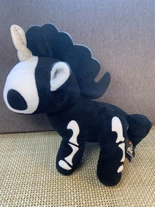 Raro Skelanimals 8" Peluche Bonita Unicorno Scheletro Nero Skelunicorno Hasbro 2022 - Foto 1 di 18