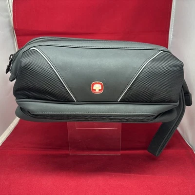 Victorinox Swiss Army Mens Black Zippered Travel Toiletry Shave Bag Case Nylon - Image 1 of 4