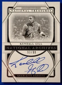 2020-21 National Treasures Archives Auto Kendall Gill 93/99 NA-KGI Hornets - Picture 1 of 7