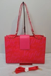 NWT Seytu Red Crossbody Tote Shoulder Bag Pink Logo - Picture 1 of 17