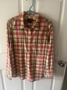 Camisa Pendleton Mujer Mediana Roja A Cuadros Abotonada Manga Larga Informal Damas - Imagen 1 de 5