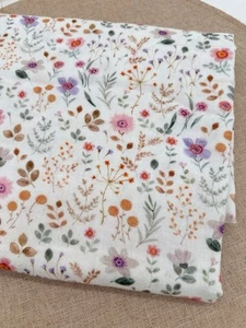 Musselin Baumwollmusselin Frühlingsblumen Muster Stoff Meterware - Bild 1 von 3