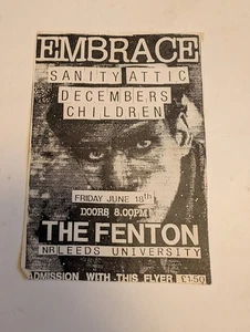 Embrace (UK Band):  Early 90s small gig Handbill/Flyer - Picture 1 of 3