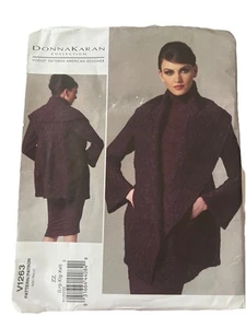 OOP Vogue Donna Karan Designer Shawl Collar Jacket Loose-Fit Pattern Miss & Plus - Picture 1 of 2