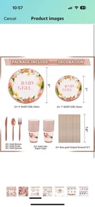 Baby Mädchen Babyparty Deko & Geschirr - Bild 1 von 6