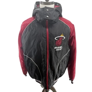 Giacca Miami Heat NBA uomo full zip cappuccio rimovibile ricamato grande NUOVA - Foto 1 di 11