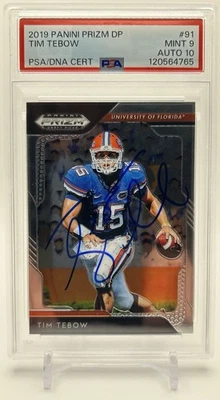 2019 Panini Prizm Draft Picks #91 Tim Tebow 1/1 (AU) COLLEGE JERSEY 🔥PSA9/10🔥 - Image 1 of 3