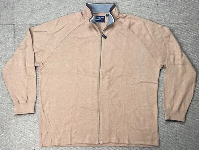 Suéter marrón cremallera completa 100 % algodón Pima Austin Reed London para hombre talla XXL Foto 1 de 4