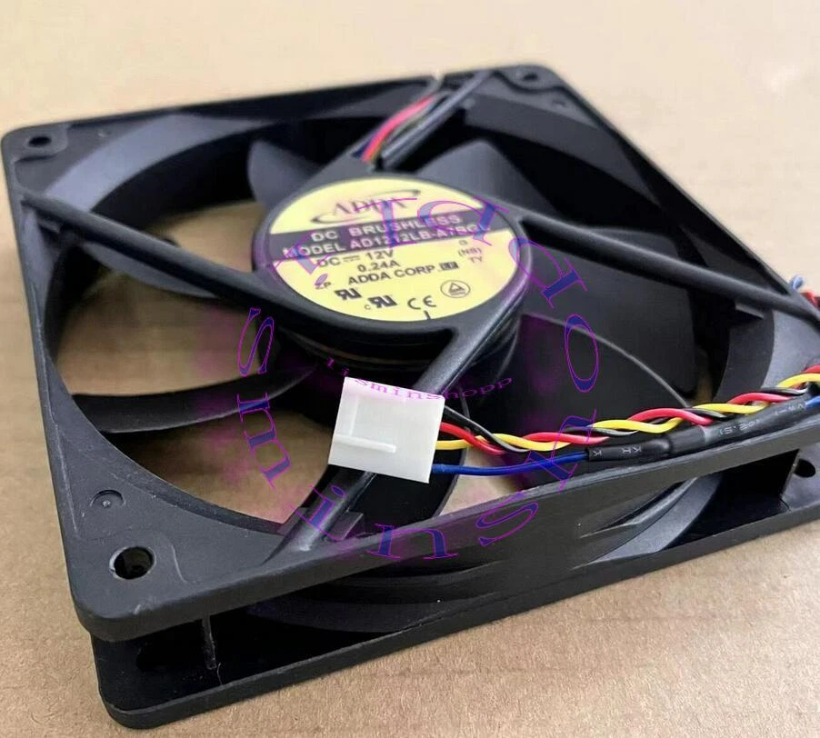 1PCS ADDA AD1212LB-A7BGL 12V 0.24A 120*120*25MM 12CM 4Pin Cooling Fan - Image 1 of 1