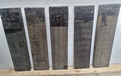 5 Pcs, Gaboon Ebony Guitar Bridge Blanks 8x 2x 1/2 Tonewood- Free US Shipping - Image 1 of 4