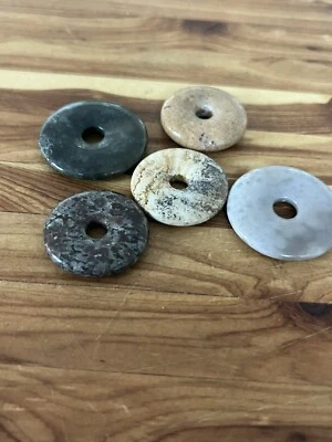 Exact Lot Of   Natural Gemstone Donut Beads, Jasper Agate Old Stock - Image 1 of 3