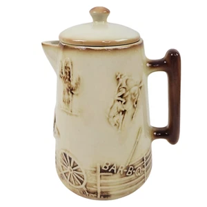 Vintage McCoy Pottery El Rancho Bar-B-Q Coffee Server Pot Western Ranch - Picture 1 of 8
