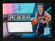 2013-14 Spectra Spectacular Swatch Signatures Light Blue /20 Steve Nash Auto HOF