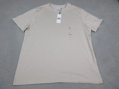 Рубашка мужская Calvin Klein очень большая коричневая с коротким рукавом опрятная повседневная легкая - Изображение 1 из 4