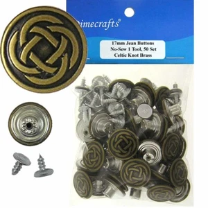 17 mm No-Sew Replacement Jean Tack Buttons (7BE3850) 50 CT. w/Tool - Picture 1 of 5