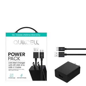 QUIKCELL POWER Wall Charger + USB-A/USB-C BLACK IPHONE 15/ANDROID $14.95 - Picture 1 of 6