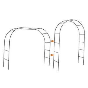 Garden Arch Trellis for Climbing Plants Outdoor, Metal 7.8ft Wide Arbor Green - Picture 1 of 7