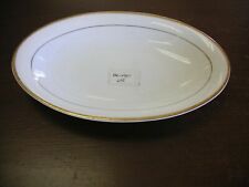 Pope Gosser 8 1/2" Oval Tray White Gold Trim in Very Good Condition See Photos