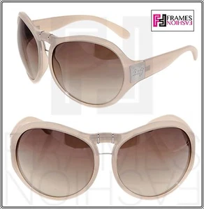 Dolce & Gabbana Beige Nude Silver Oversized Round Vintage Sunglasses DG8048 8048 - Picture 1 of 8