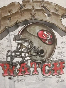 San Francisco 49ers BAY WATCH VTG 1994 Team Signature T-shirt XL - Picture 1 of 10