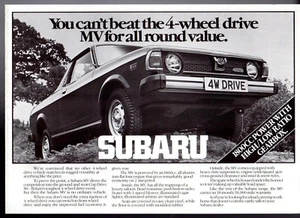 Subaru 1800 MV 4WD Pick-Up 1981 UK Market Foldout Sales Brochure - Picture 1 of 1