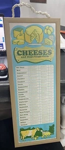 Vintage Cheese Chart Print Framed Disabled American Veterans Americana MCM - Picture 1 of 9