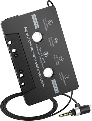 Car Cassette Aux Adapter with Microphone,  Cable Audio Cassette Tape Adapter - Image 1 of 4