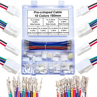 Conectores hembra macho FL 4,14 mm y cable precrimpado de 20 AWG compatible con M... Foto 1 de 4
