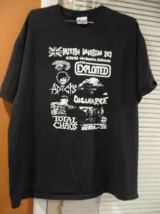 British Invasion 2K3 LA CA Concert T Shirt XL Vintage The Adicts Discharge - Picture 1 of 5