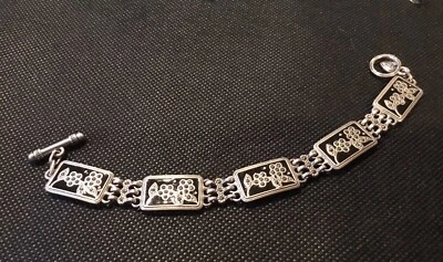 БРАСЛЕТ BRIGHTON GLORIA из виноградной лозы с черной эмалью и серебряными кристаллами ~ РЕДКИЙ! - Изображение 1 из 4