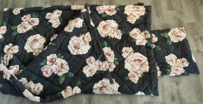 Pottery Barn Teen Emily & Meritt Bed of Roses Comforter Full Queen Blush & Sham - Image 1 of 4