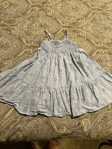 Cat And Jack girls sundress 4-5 Blue With Red stars Patriotic - Picture 1 of 3