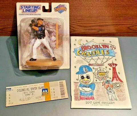 Brooklyn Cyclones 2017 EDGARDO ALFONZO Collectable w Ticket & Program Cover