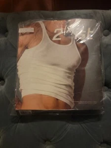NEW Vintage 2(x)ist Men's Crew Neck White Tank Top Sz M 3 pack - Picture 1 of 3
